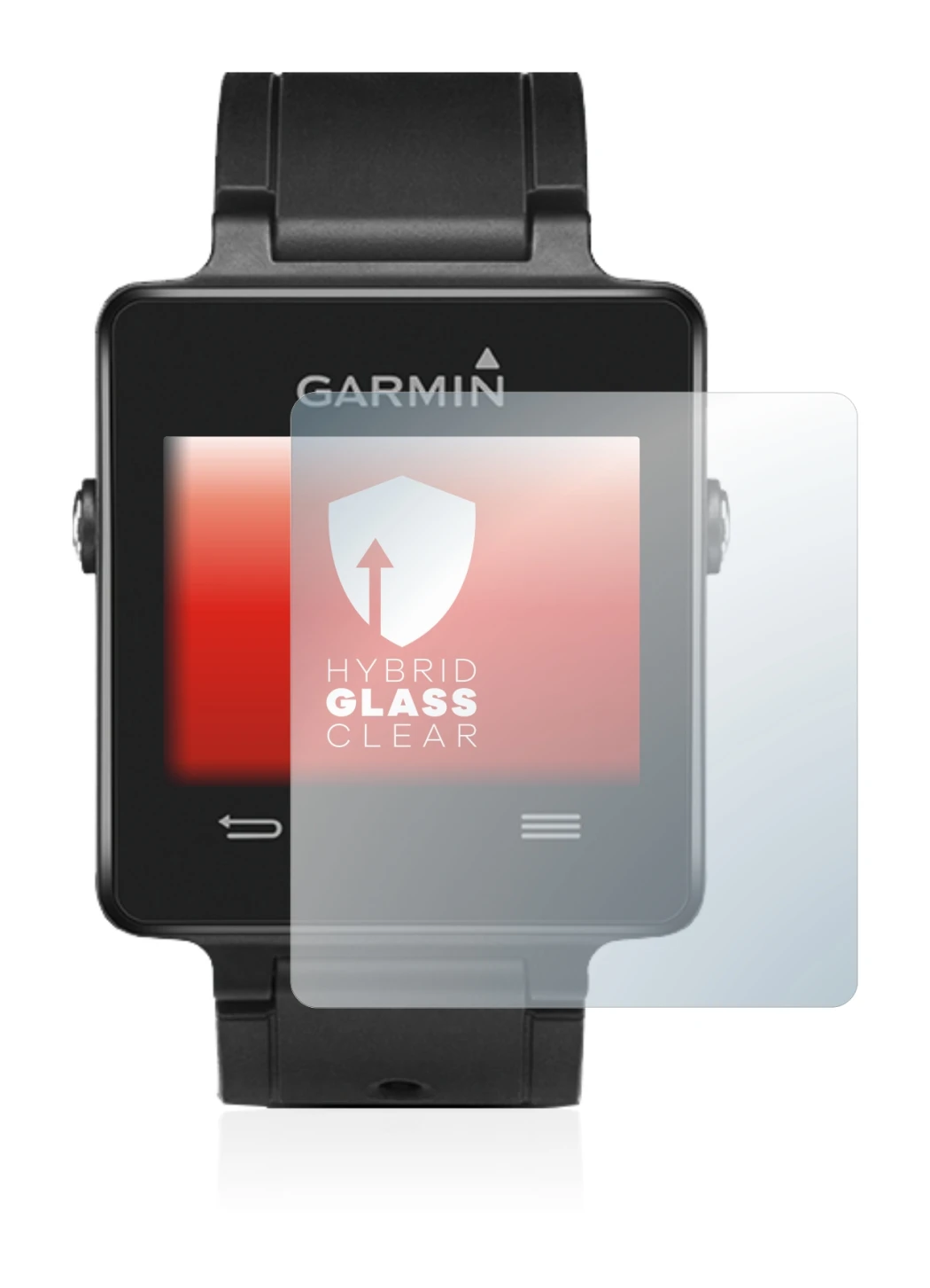 Immagine del dispositivo Garmin vivoactive con un'ampia varietà di protezioni per lo schermo.