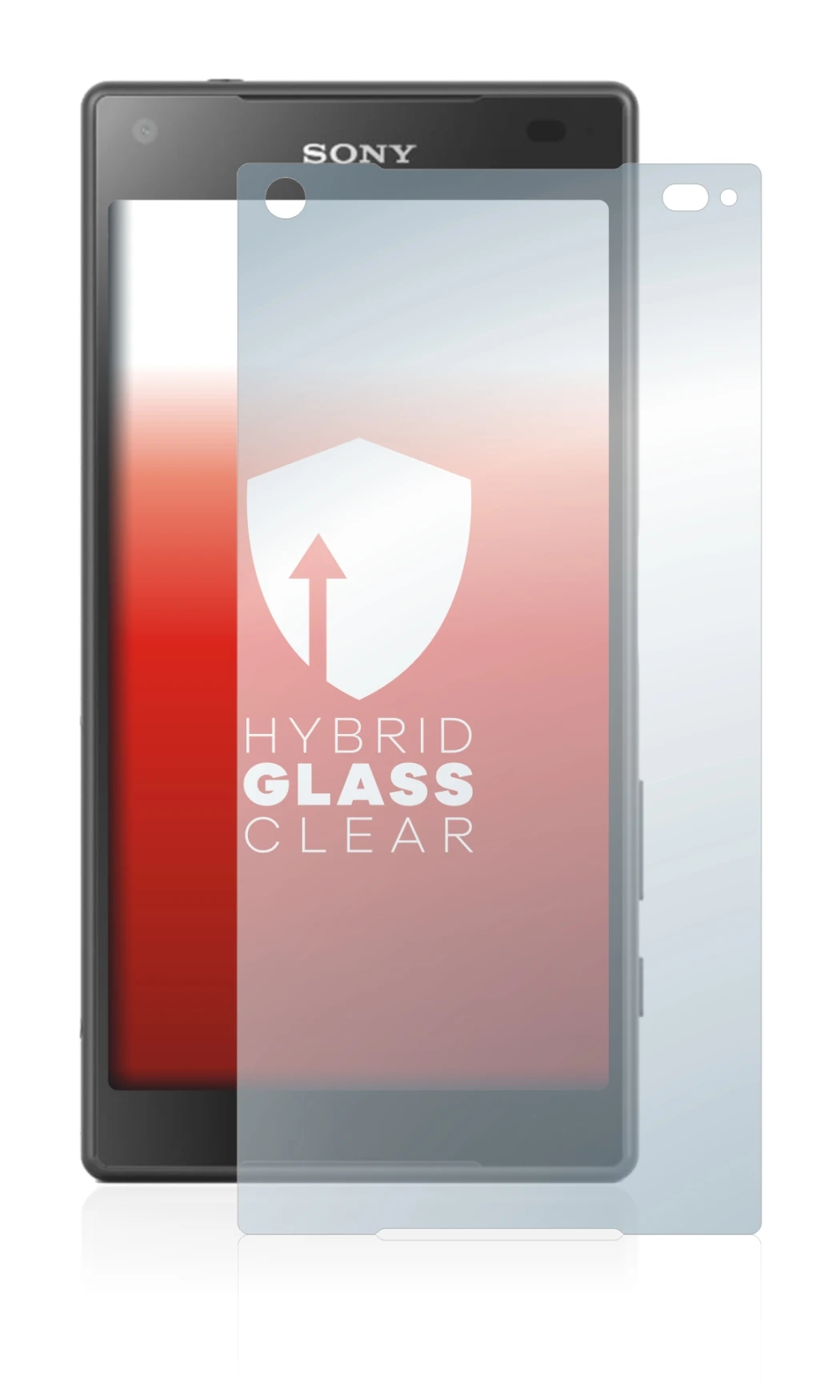 Immagine del dispositivo Sony Xperia Z5 Compact con un'ampia varietà di protezioni per lo schermo.