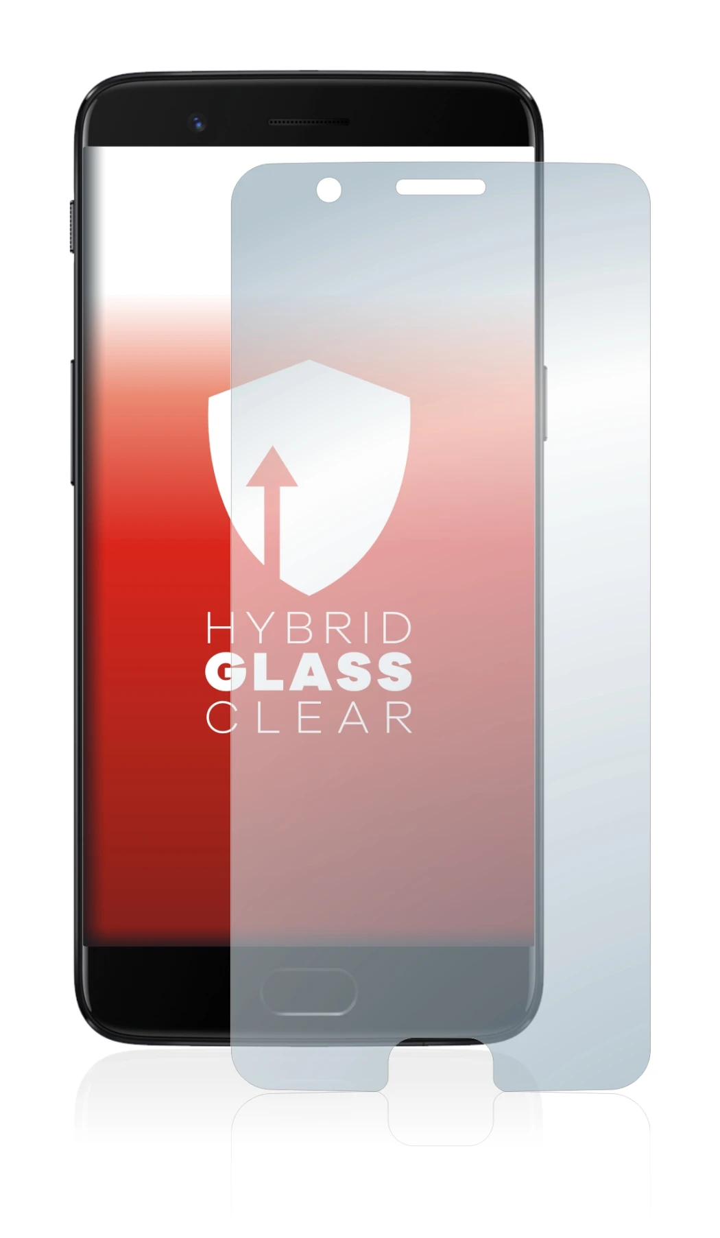 Immagine del dispositivo OnePlus 5 con un'ampia varietà di protezioni per lo schermo.