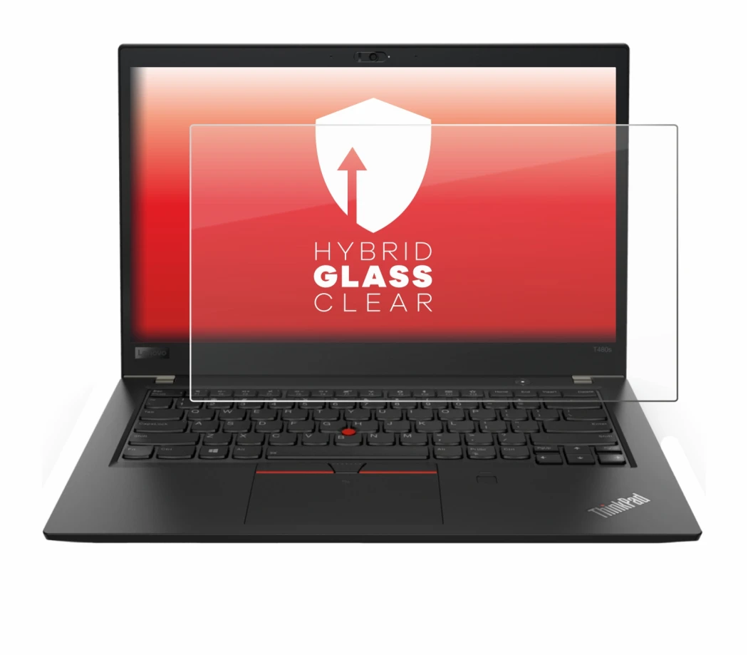 Immagine del dispositivo Lenovo ThinkPad T480s con un'ampia varietà di protezioni per lo schermo.
