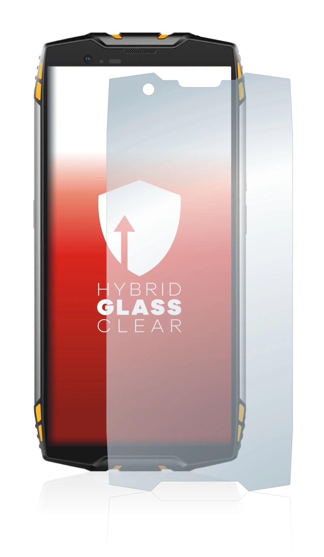 Immagine del dispositivo Blackview BV6800 Pro con un'ampia varietà di protezioni per lo schermo.