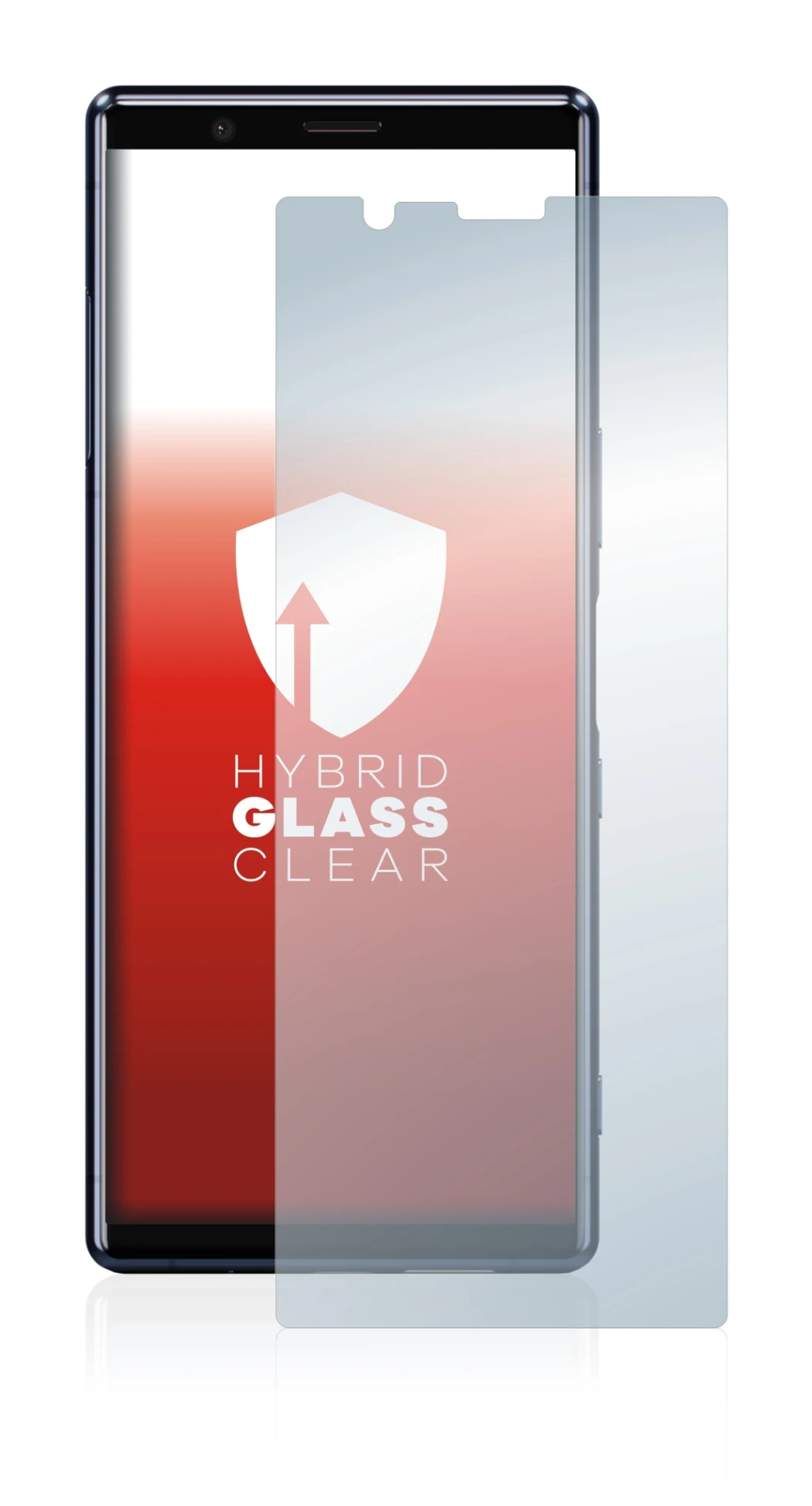 Immagine del dispositivo Sony Xperia 5 con un'ampia varietà di protezioni per lo schermo.