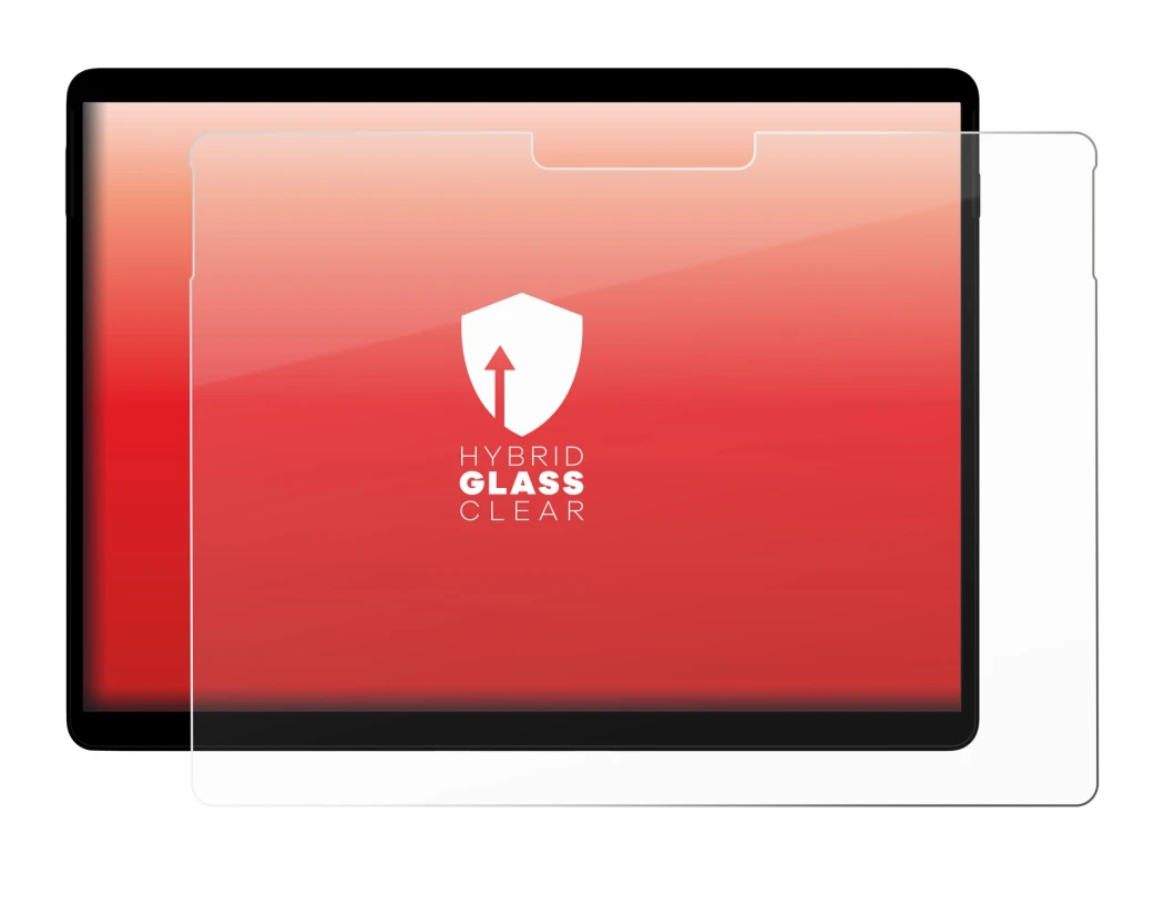 Immagine del dispositivo Microsoft Surface Pro X con un'ampia varietà di protezioni per lo schermo.