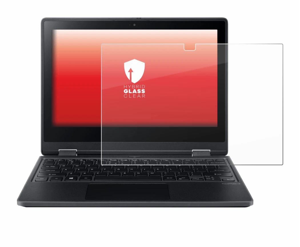 Immagine del dispositivo Acer TravelMate Spin B3 con un'ampia varietà di protezioni per lo schermo.