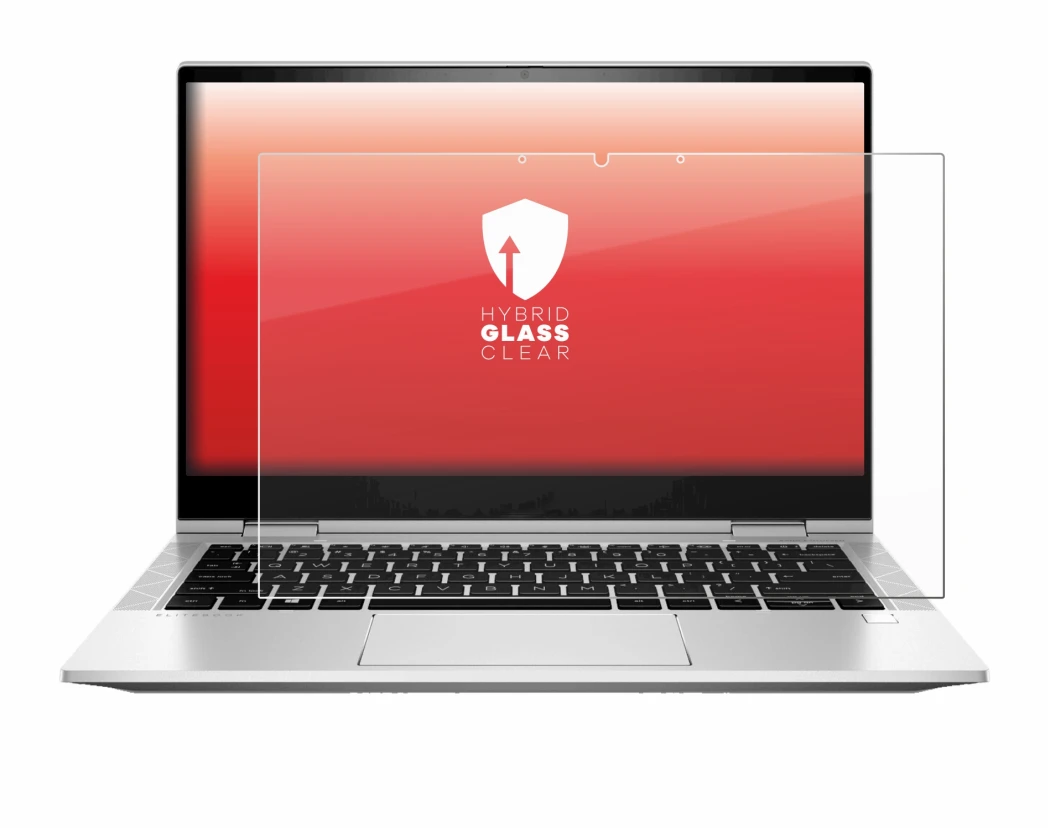 Immagine del dispositivo HP EliteBook x360 830 G8 con un'ampia varietà di protezioni per lo schermo.