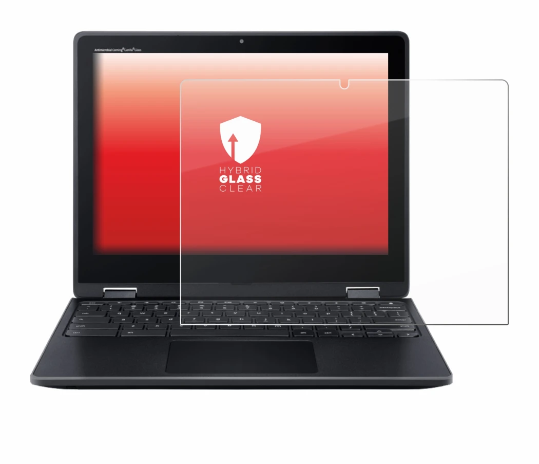 Immagine del dispositivo Acer Chromebook Spin 512 con un'ampia varietà di protezioni per lo schermo.