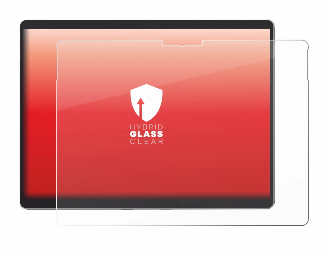 Immagine del dispositivo Microsoft Surface Pro 8 (2021) con un'ampia varietà di protezioni per lo schermo.