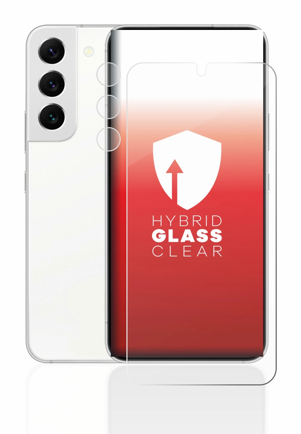 Immagine del dispositivo Samsung Galaxy S22 5G (Fronte+Fotocamera) con un'ampia varietà di protezioni per lo schermo.