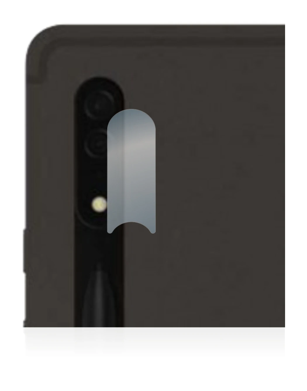 Immagine del dispositivo Samsung Galaxy Tab S8 Ultra 5G (SOLO Fotocamera) con un'ampia varietà di protezioni per lo schermo.