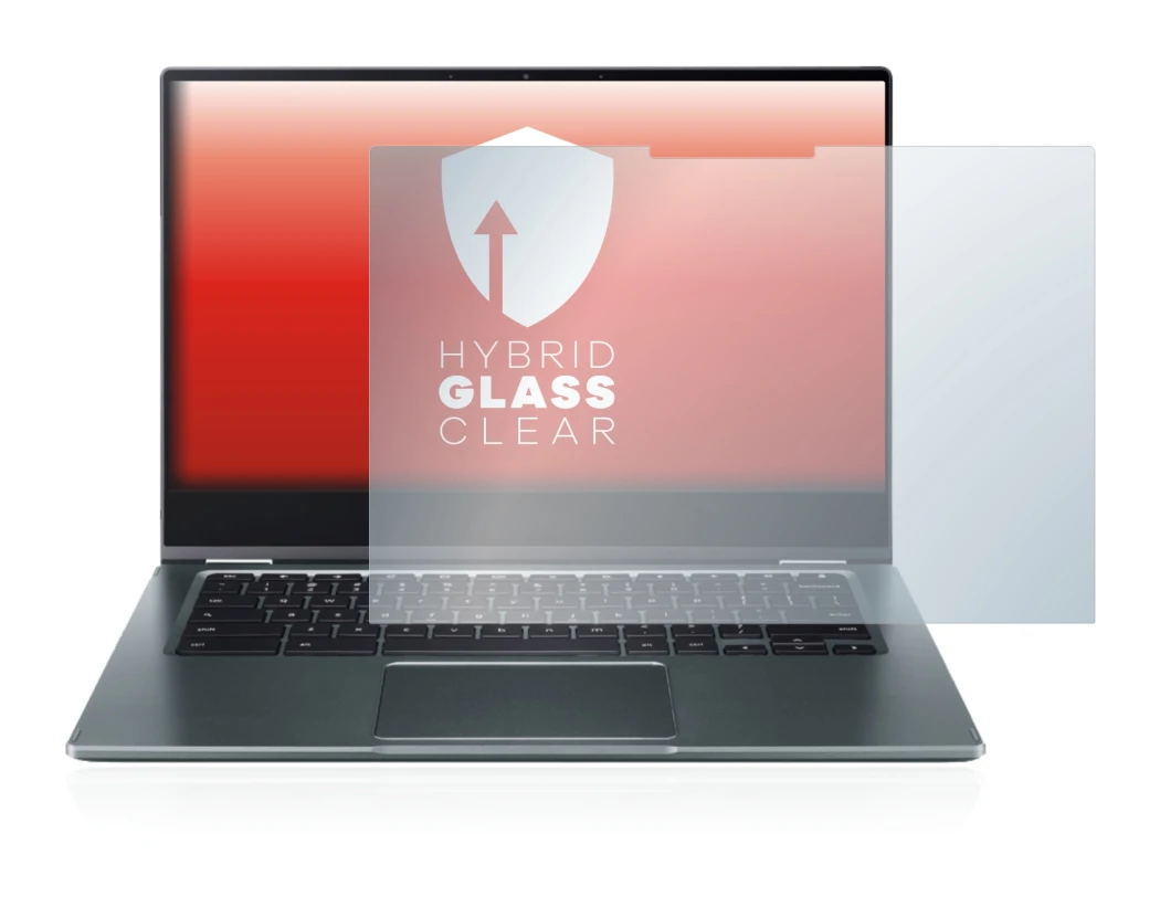 Immagine del dispositivo Acer Chromebook Spin 514 con un'ampia varietà di protezioni per lo schermo.