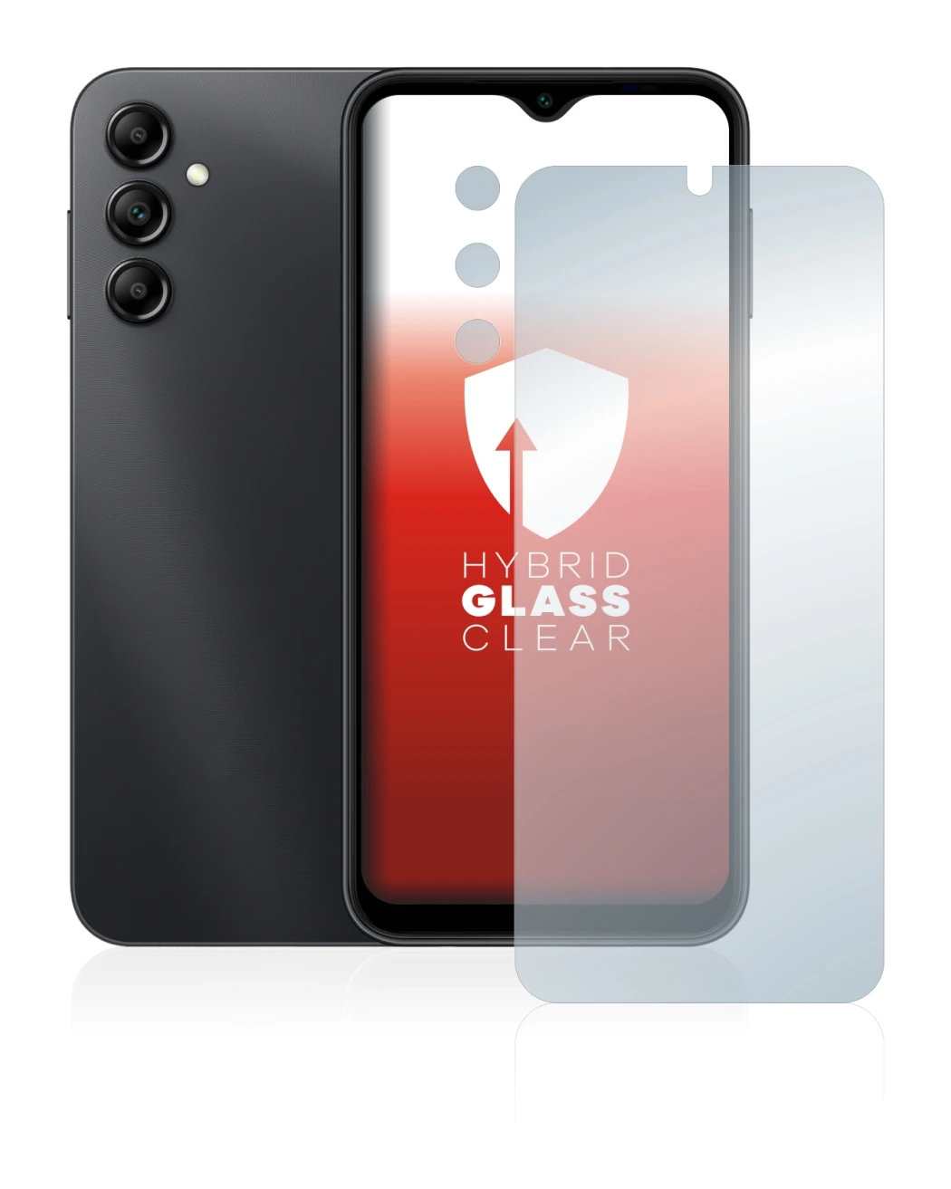 Immagine del dispositivo Samsung Galaxy A14 5G (Fronte+Fotocamera) con un'ampia varietà di protezioni per lo schermo.