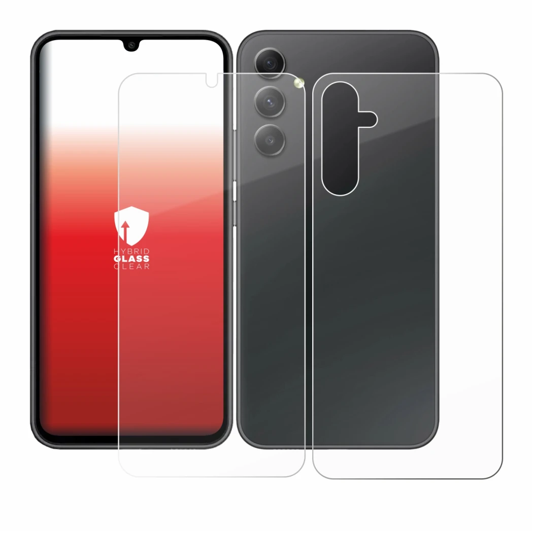 Immagine del dispositivo Samsung Galaxy A34 5G (Fronte+Retro) con un'ampia varietà di protezioni per lo schermo.