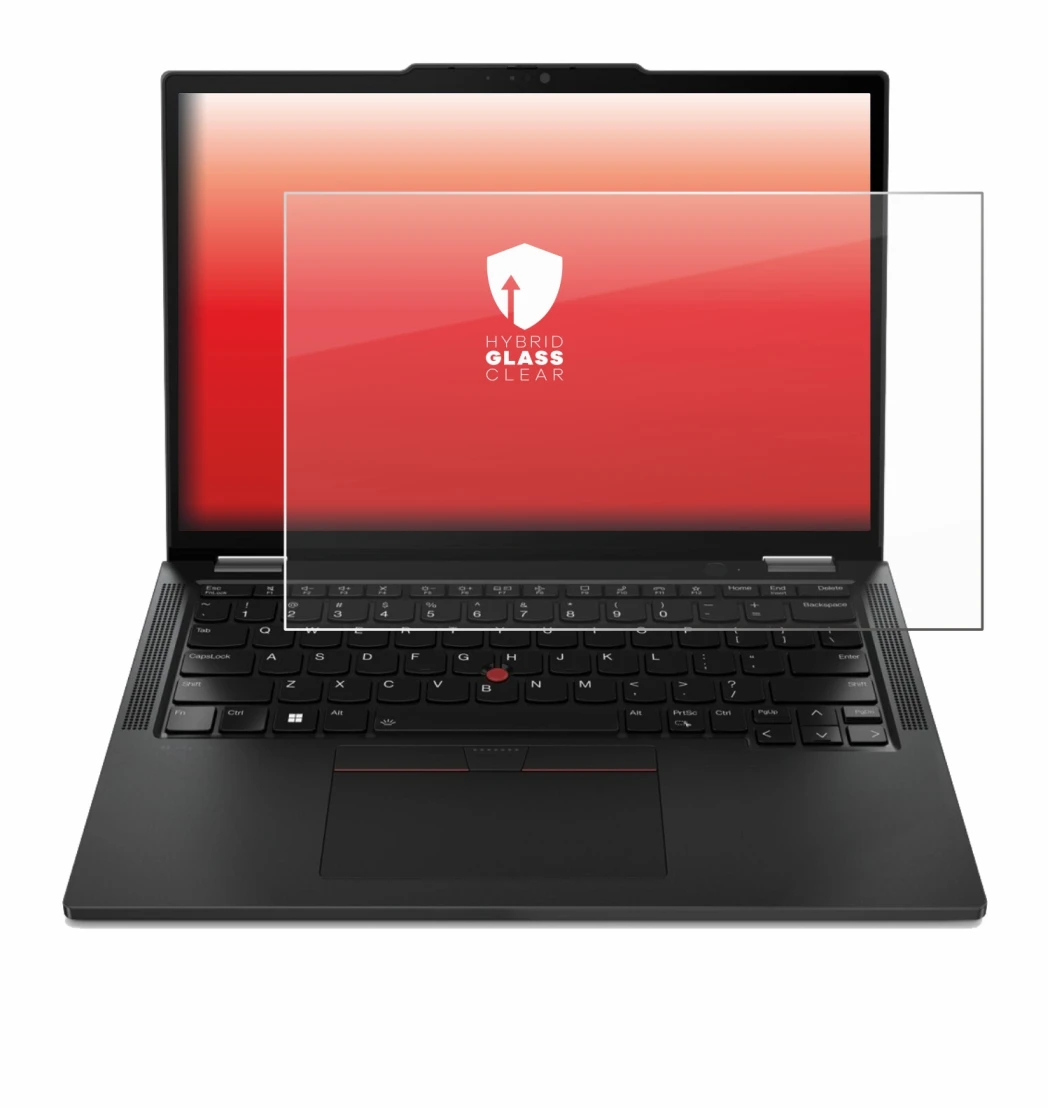 Immagine del dispositivo Lenovo ThinkPad X13 Gen 4 con un'ampia varietà di protezioni per lo schermo.