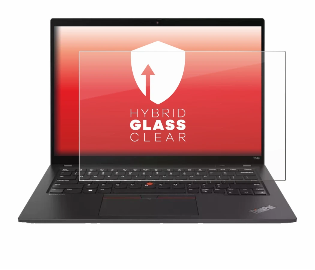Immagine del dispositivo Lenovo ThinkPad T14s Gen 4 con un'ampia varietà di protezioni per lo schermo.
