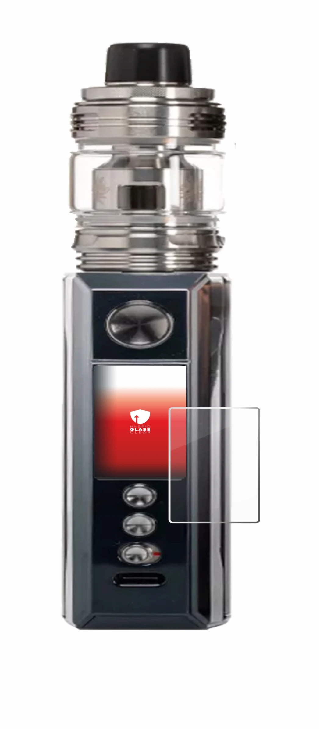 Immagine del dispositivo Voopoo Drag M100S con un'ampia varietà di protezioni per lo schermo.