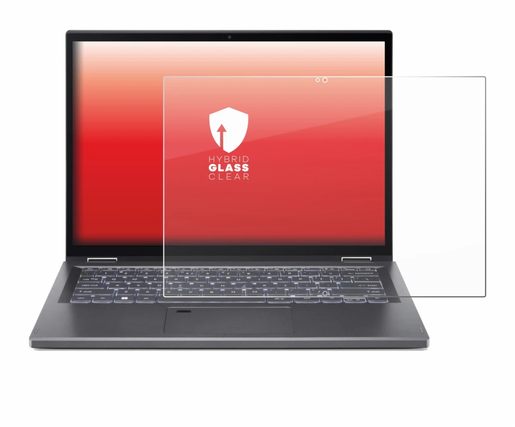 Immagine del dispositivo Acer Aspire 5 Spin 14 con un'ampia varietà di protezioni per lo schermo.