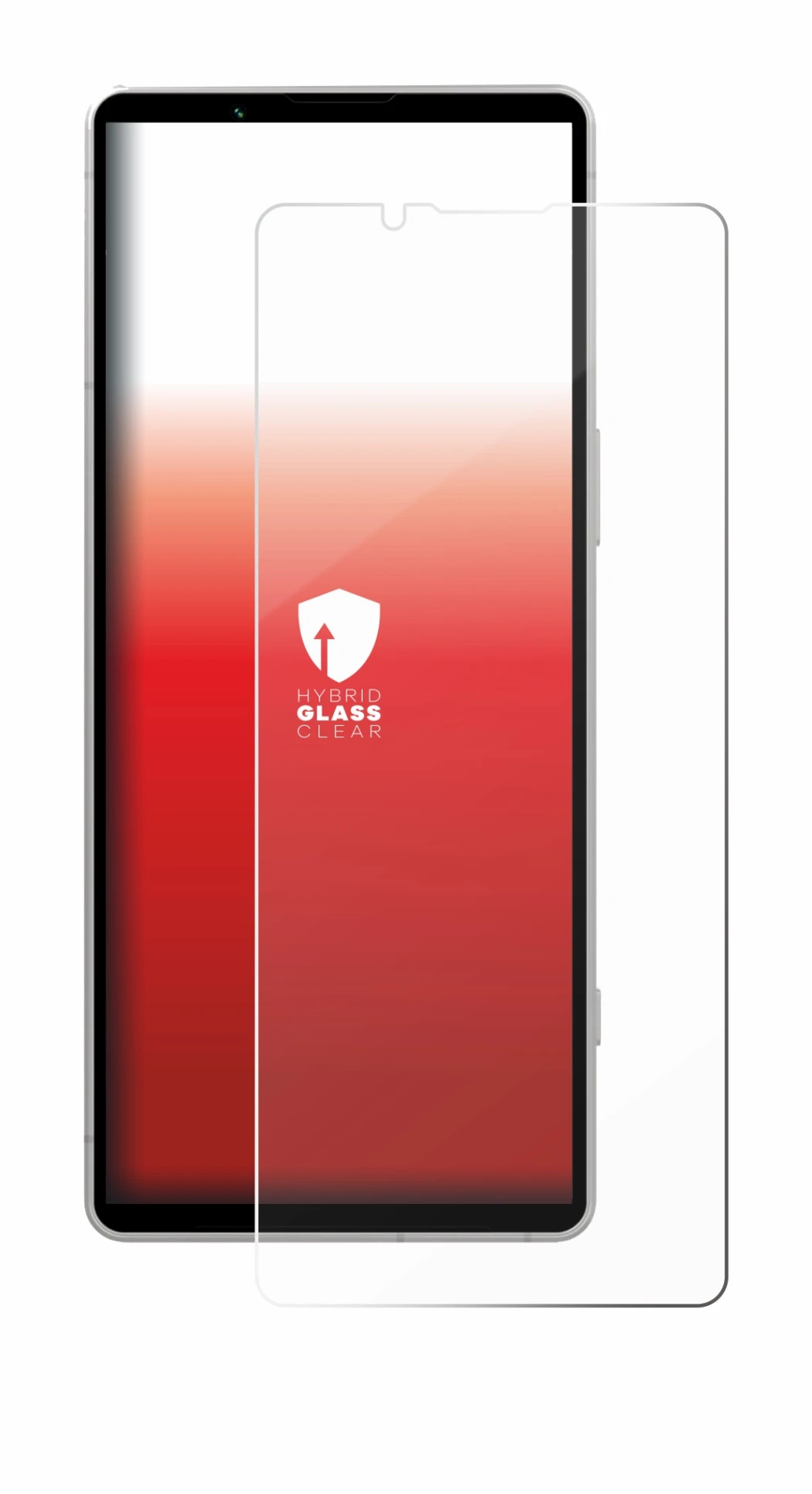 Immagine del dispositivo Sony Xperia 5 V con un'ampia varietà di protezioni per lo schermo.