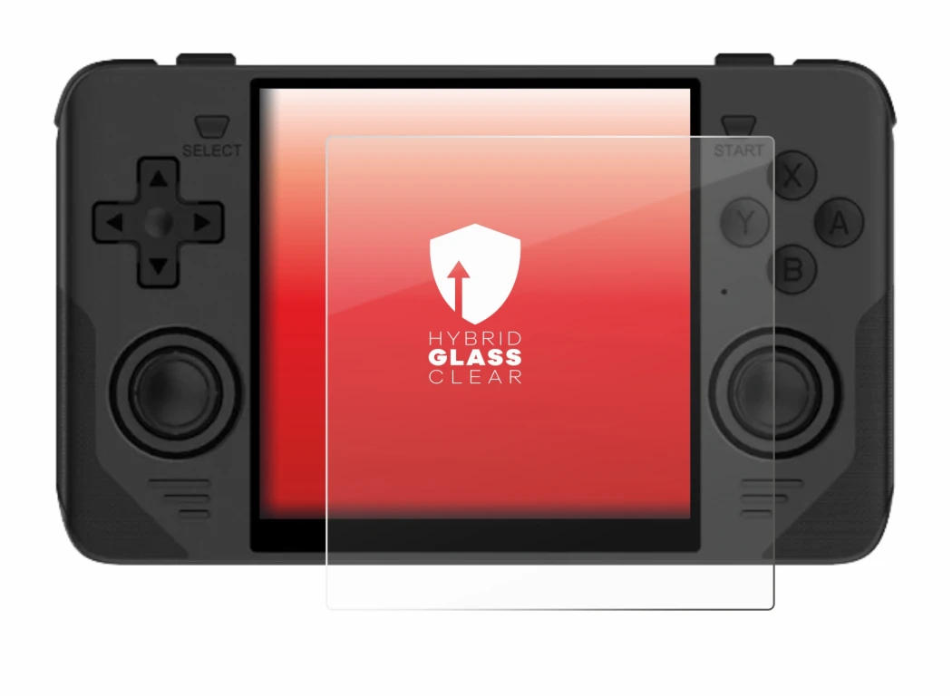 Immagine del dispositivo Powkiddy RGB30 con un'ampia varietà di protezioni per lo schermo.