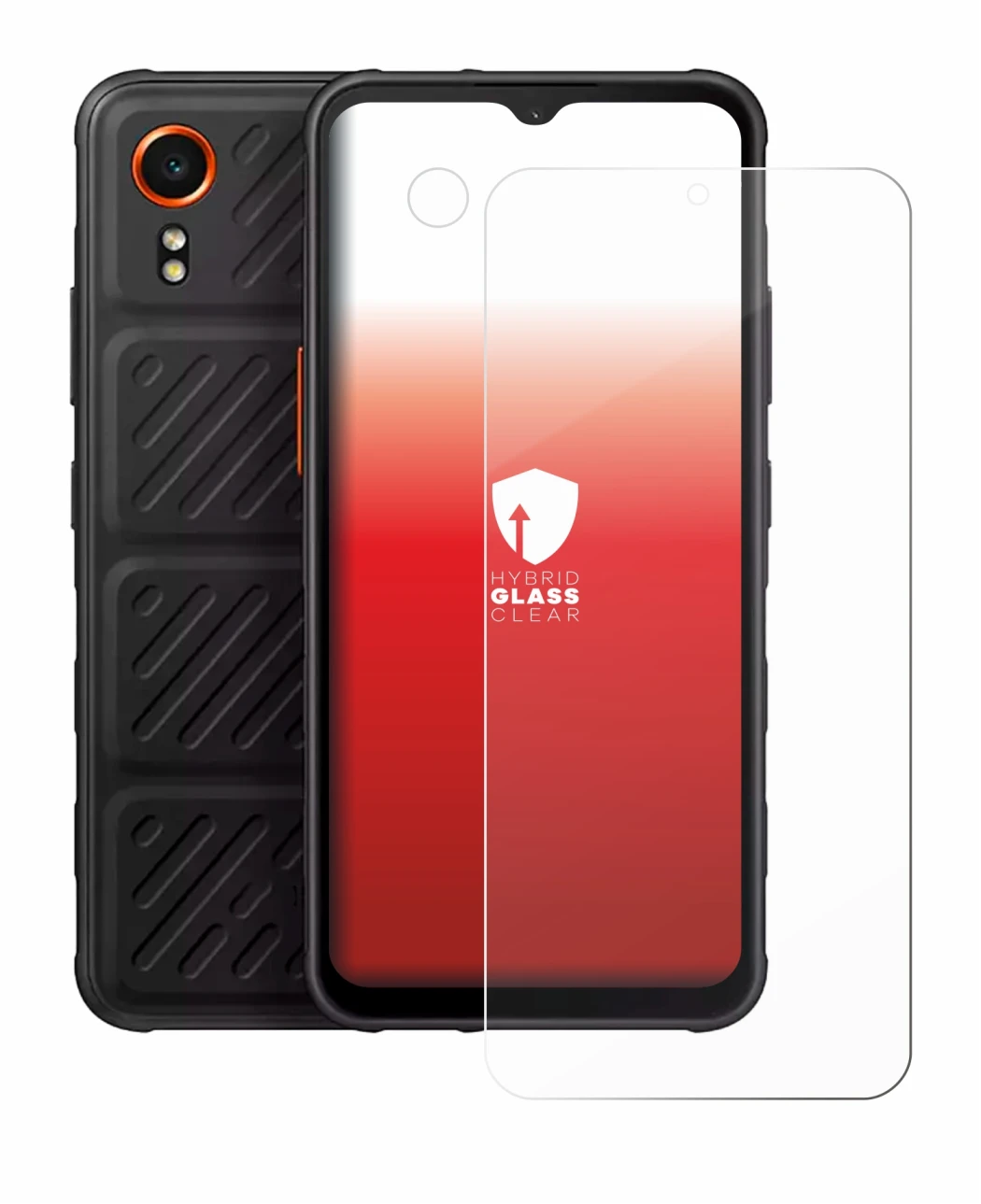 Immagine del dispositivo Samsung Galaxy XCover 7 (Fronte+Fotocamera) con un'ampia varietà di protezioni per lo schermo.