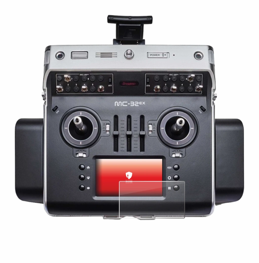Immagine del dispositivo Graupner MC-32ex con un'ampia varietà di protezioni per lo schermo.