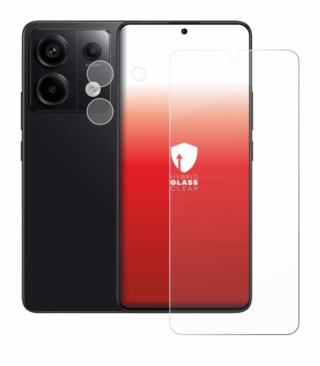 Immagine del dispositivo Xiaomi Redmi Note 13 Pro 5G (Fronte+Fotocamera) con un'ampia varietà di protezioni per lo schermo.