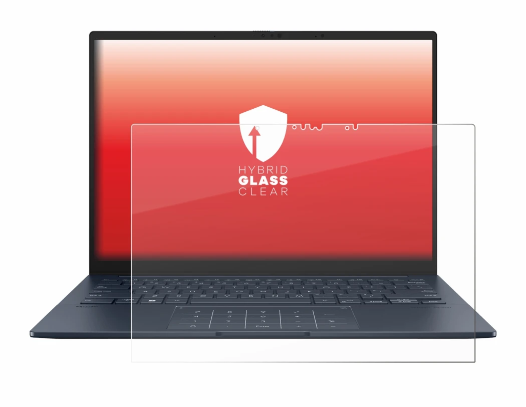 Immagine del dispositivo ASUS ZenBook 14 OLED UX3405 Touch con un'ampia varietà di protezioni per lo schermo.