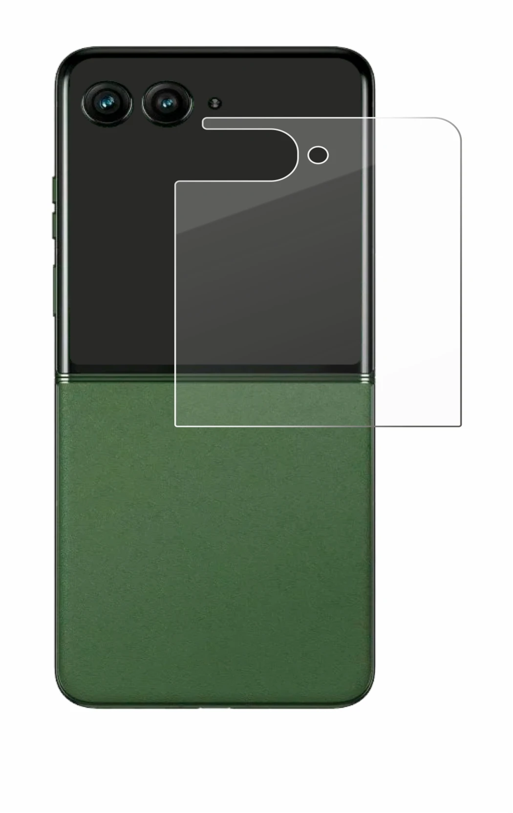 Immagine del dispositivo Motorola Razr 50 Ultra (Display posteriore) con un'ampia varietà di protezioni per lo schermo.