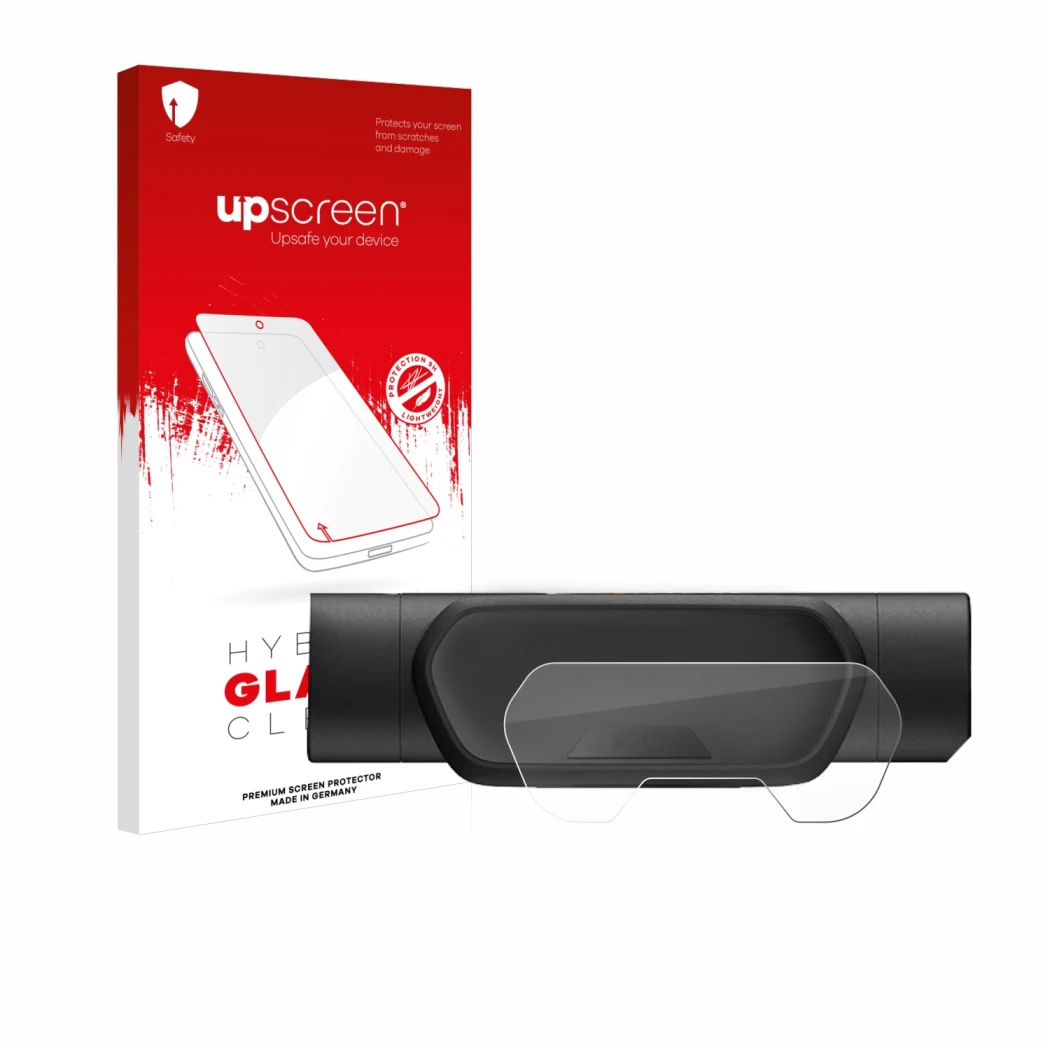 Parte frontale di una confezione del prodotto con il logo del marchio upscreen. Accanto è raffigurato il dispositivo Segway Ni