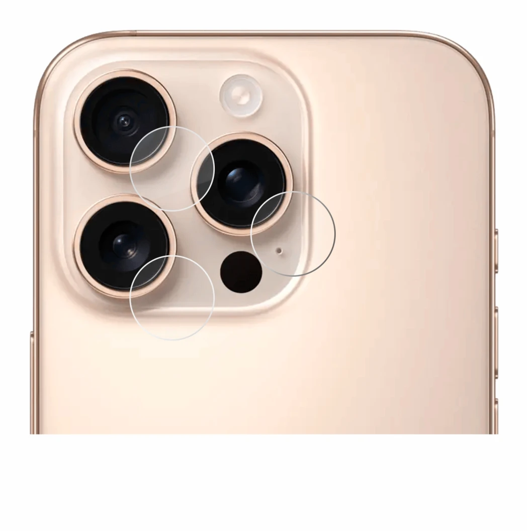 Immagine del dispositivo Apple iPhone 16 Pro (SOLO Fotocamera) con un'ampia varietà di protezioni per lo schermo.