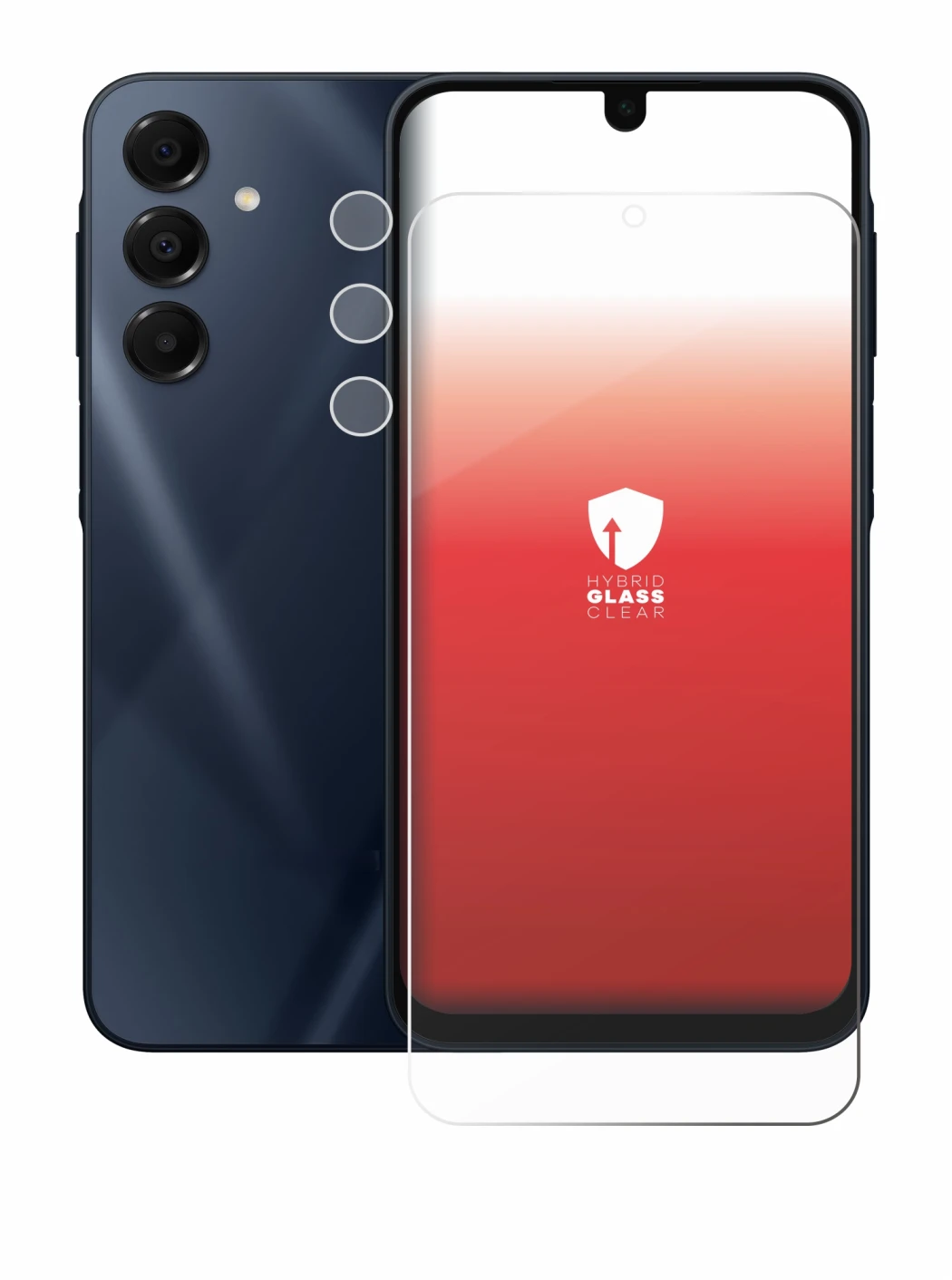 Immagine del dispositivo Samsung Galaxy A16 5G (Fronte+Fotocamera) con un'ampia varietà di protezioni per lo schermo.