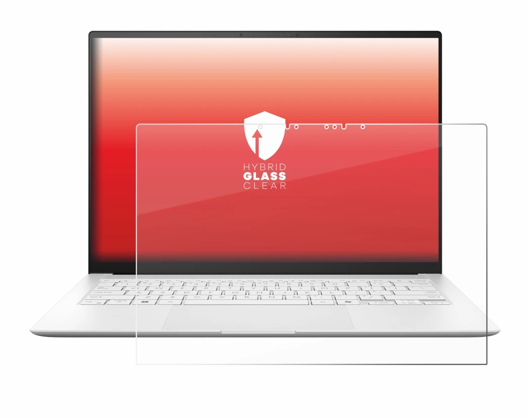 Immagine del dispositivo ASUS ZenBook S 14 UX5406 con un'ampia varietà di protezioni per lo schermo.