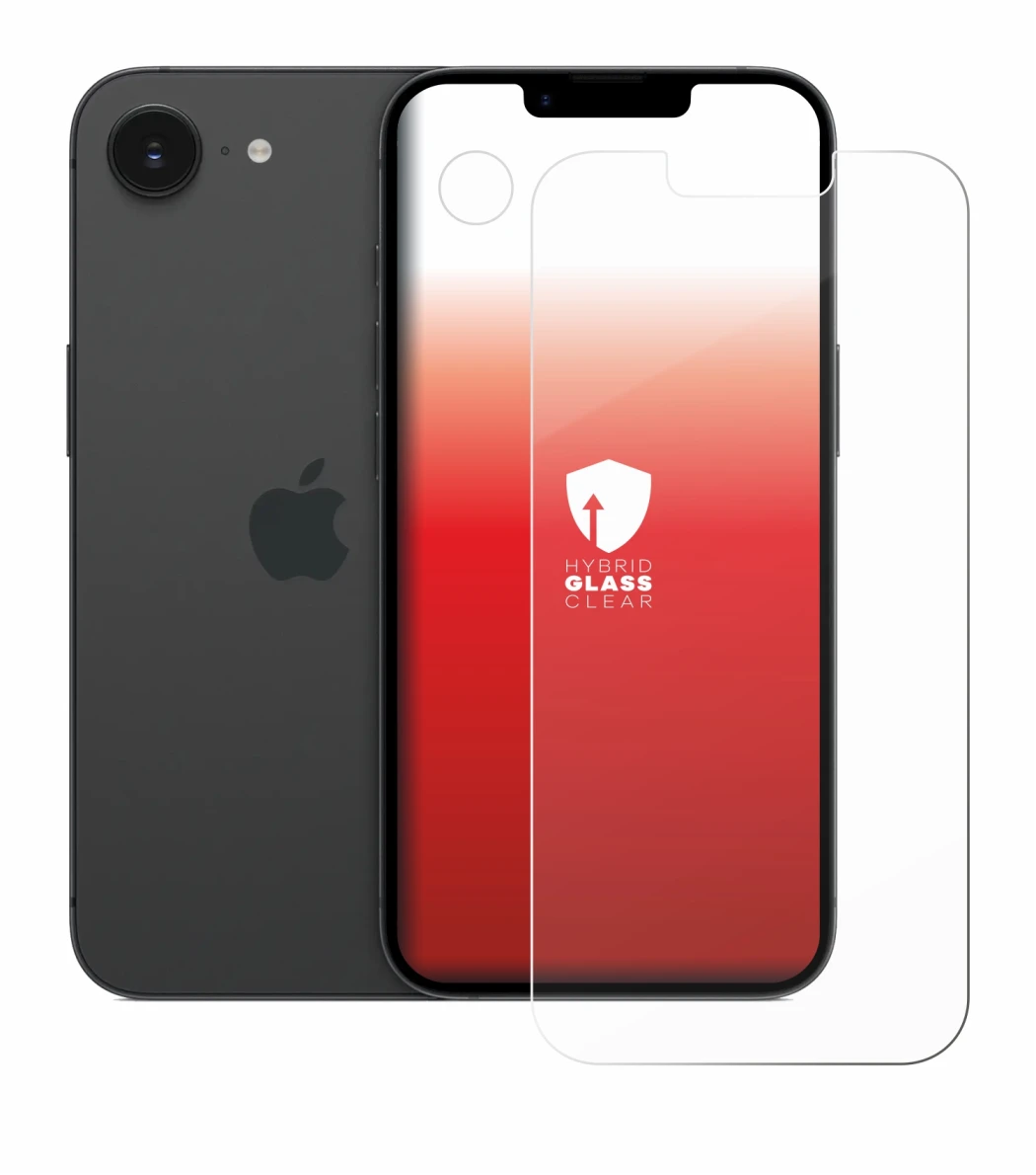 Immagine del dispositivo Apple iPhone 16e (Fronte+Fotocamera) con un'ampia varietà di protezioni per lo schermo.