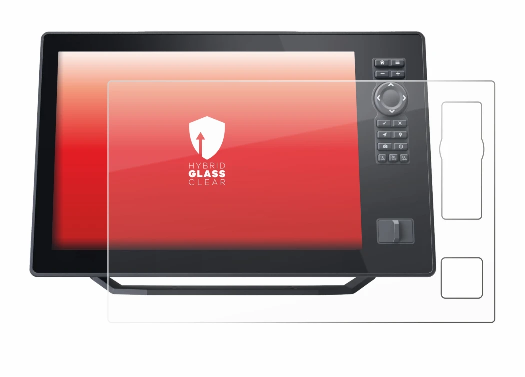 Immagine del dispositivo Humminbird Xplore 12 con un'ampia varietà di protezioni per lo schermo.