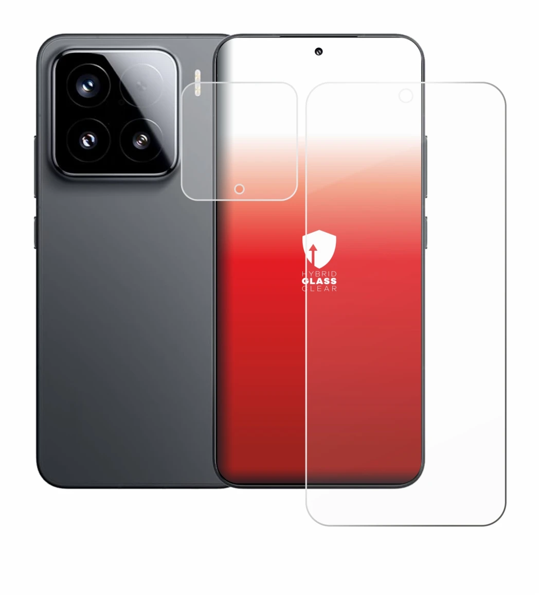 Immagine del dispositivo Xiaomi 15 (Fronte+Fotocamera) con un'ampia varietà di protezioni per lo schermo.