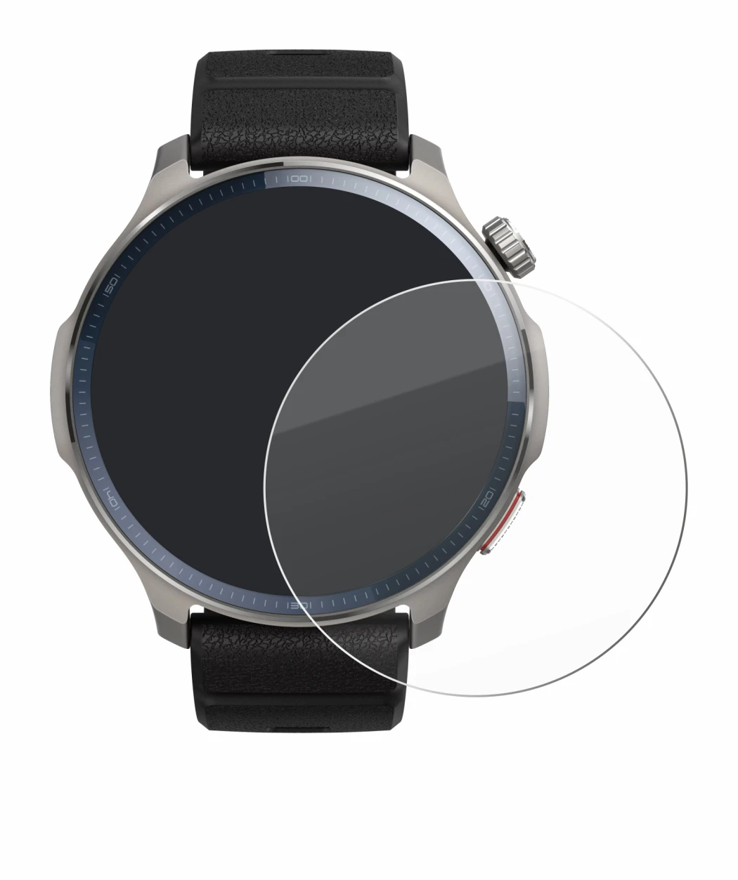 Immagine del dispositivo Huami Amazfit Balance 2 con un'ampia varietà di protezioni per lo schermo.
