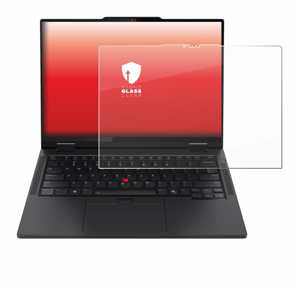 Immagine del dispositivo Lenovo ThinkPad T14s 2-in-1 con un'ampia varietà di protezioni per lo schermo.