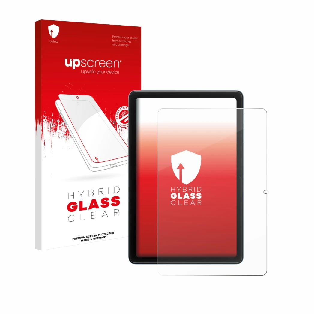 Parte frontale di una confezione del prodotto con il logo del marchio upscreen. Accanto è raffigurato il dispositivo Blackview