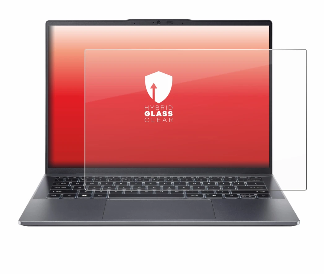 Immagine del dispositivo Acer Swift Go 14 OLED con un'ampia varietà di protezioni per lo schermo.