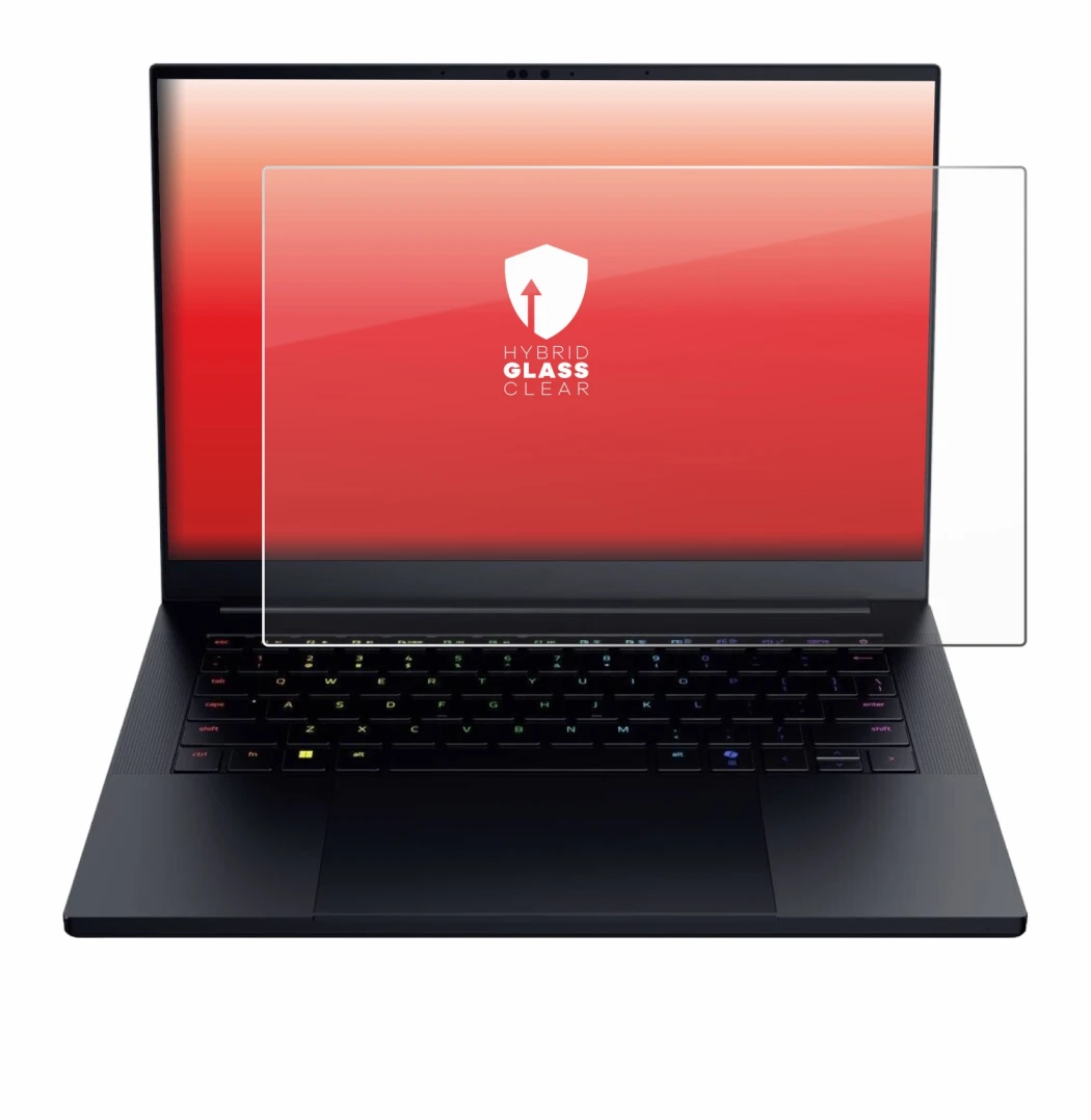 Immagine del dispositivo Razer Blade 14 2025 con un'ampia varietà di protezioni per lo schermo.