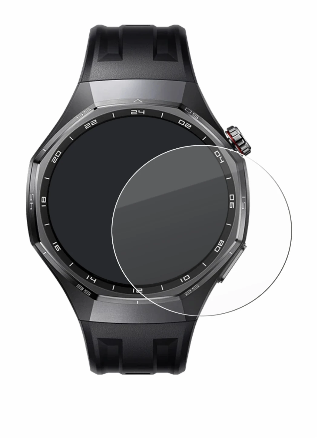 Immagine del dispositivo Huawei Watch GT 6 Pro (46 mm) con un'ampia varietà di protezioni per lo schermo.