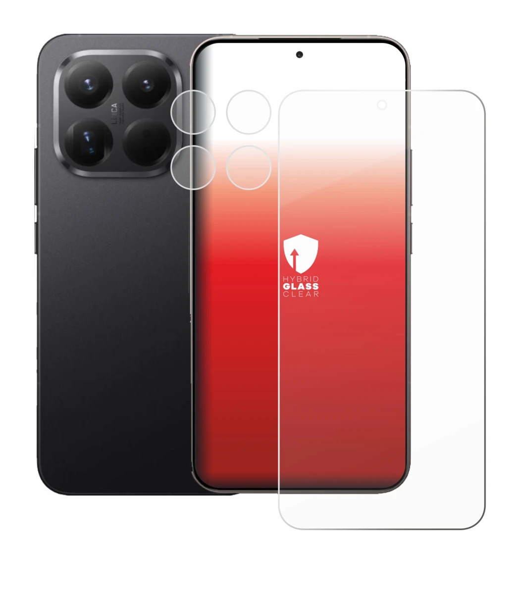 Immagine del dispositivo Xiaomi 15T Pro (Fronte+Fotocamera) con un'ampia varietà di protezioni per lo schermo.