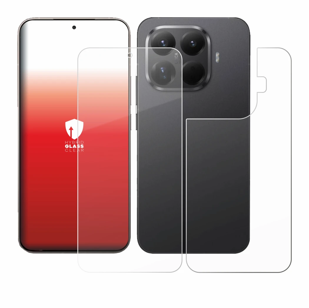 Immagine del dispositivo Xiaomi 15T Pro (Fronte+Retro) con un'ampia varietà di protezioni per lo schermo.