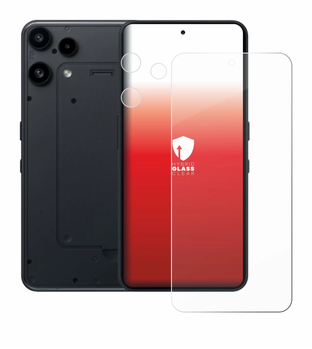 Immagine del dispositivo Nothing Phone (3a) Lite (Fronte+Fotocamera) con un'ampia varietà di protezioni per lo schermo.