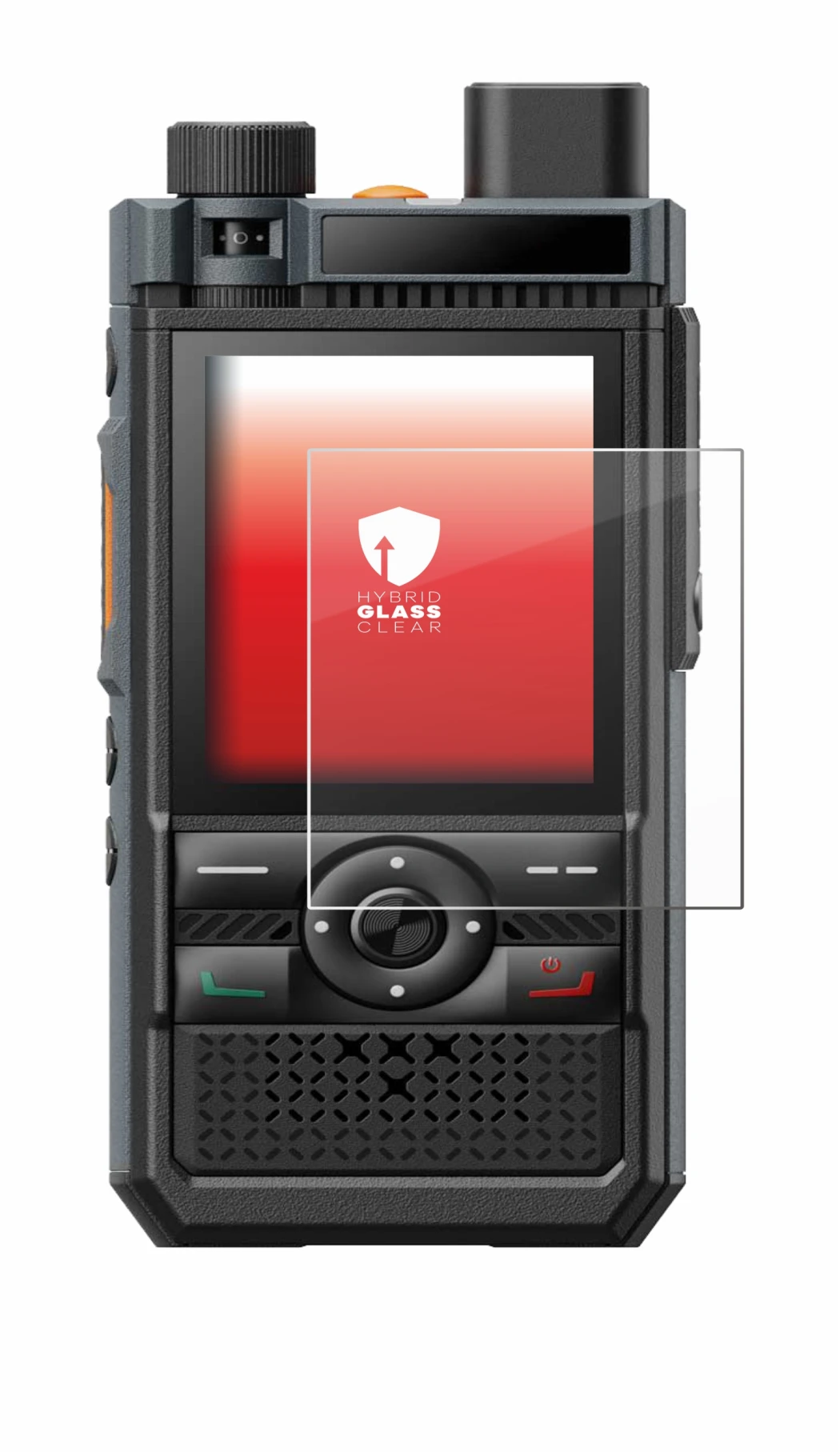 Immagine del dispositivo Hytera P50 Pro con un'ampia varietà di protezioni per lo schermo.