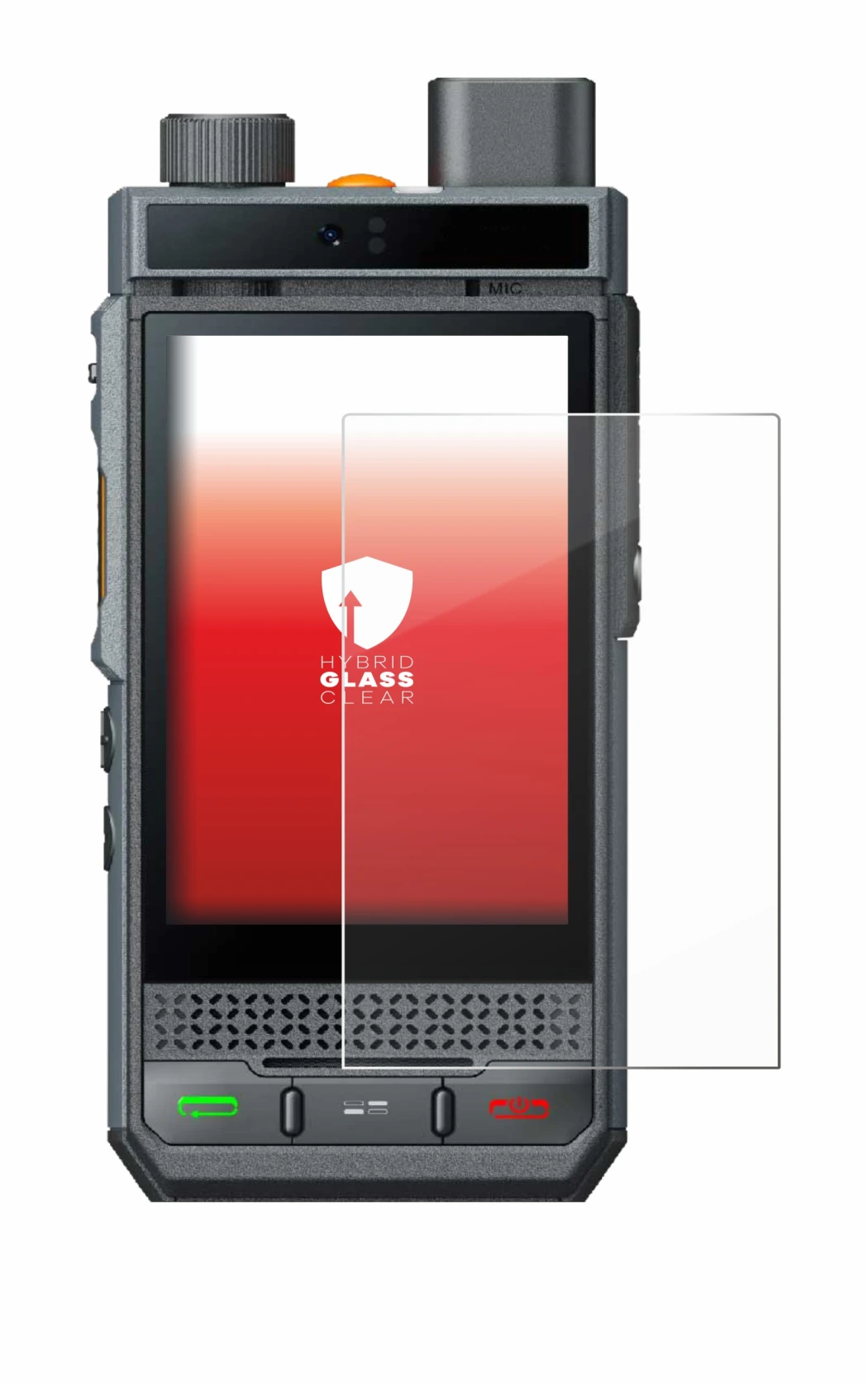 Immagine del dispositivo Hytera P60 con un'ampia varietà di protezioni per lo schermo.