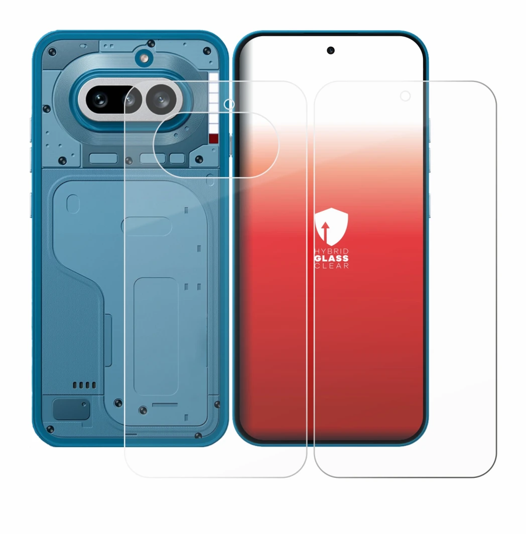 Immagine del dispositivo Nothing Phone (4a) (Fronte+Retro) con un'ampia varietà di protezioni per lo schermo.