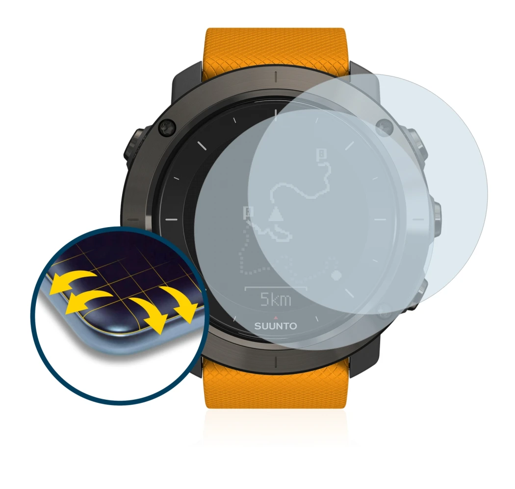 Immagine del dispositivo Suunto Traverse con un'ampia varietà di protezioni per lo schermo.