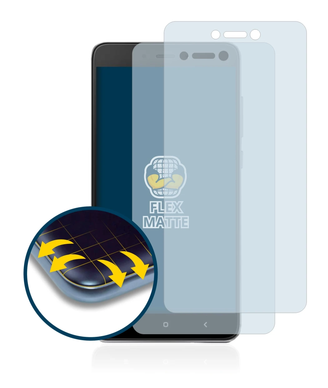 Immagine del dispositivo Xiaomi Redmi Note 4 con un'ampia varietà di protezioni per lo schermo.