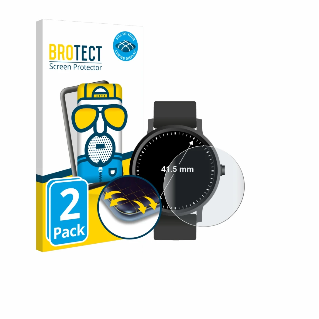 Parte frontale di una confezione del prodotto con il logo del marchio BROTECT. Accanto è raffigurato il dispositivo Orologi (C