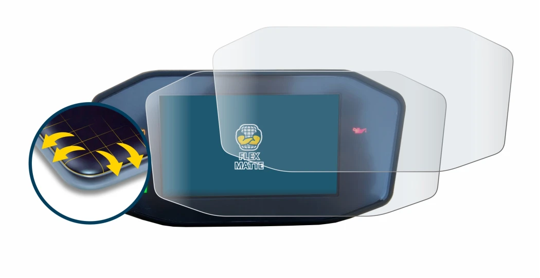 Immagine del dispositivo KTM 790 Duke con un'ampia varietà di protezioni per lo schermo.